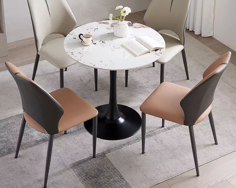 Iris Table Ronde Tulipe En Pierre Frittée 80 Cm – Chanel ( Sans Les Chaises )
