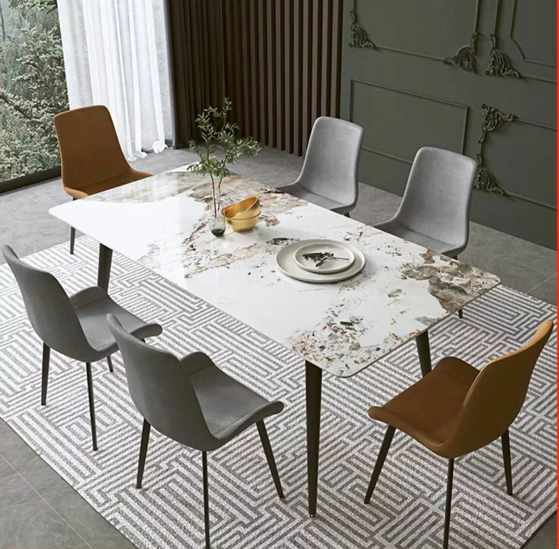Arthur Table A Manger En Pierre Frittée 140 X 80 Cm