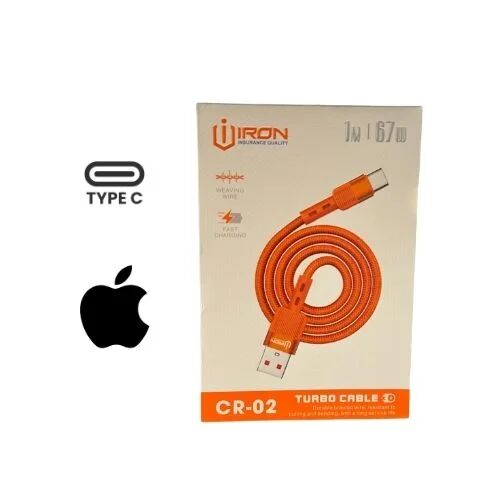 Câble Cr-02 Turbo 67w | Type C Vers Lightning | 1 Mètre – Charge Ultra Rapide & Fil Tressé