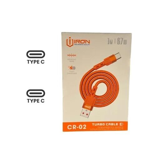 Câble Cr-02 Turbo | Type-c Vers Type-c | 67w – 1m – Tressé Haute Résistance