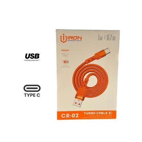 Câble Cr-02 Turbo Fast Charge | Usb Vers Type-c | 67w | 1m Fil Tissé Renforcé