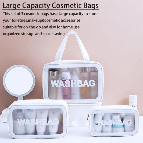 Pack 3pcs Sac De Maquillage Large Avec 2 Trousse Transparent thumbnail 3