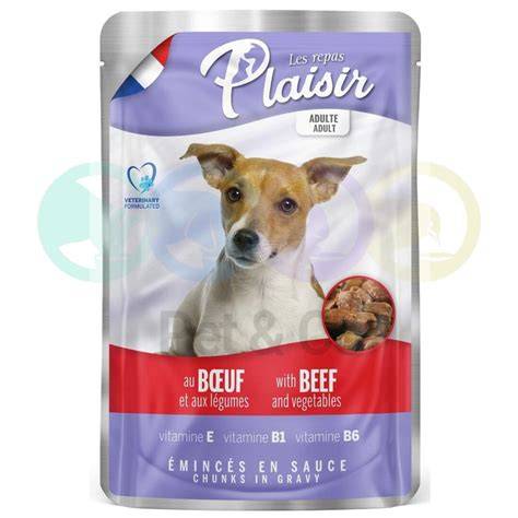 Pochon Pour Chien Adulte Aux Émincés De Bœuf Et Légumes En Sauce 100g 