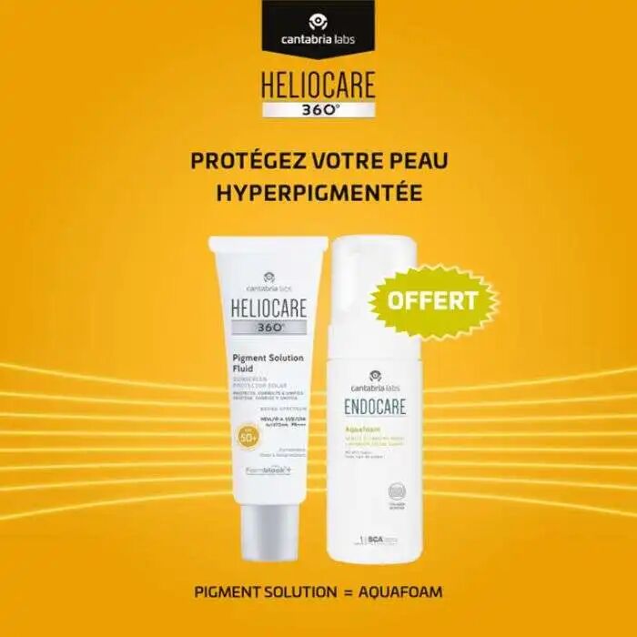 Offre Heliocare 360 Pigment Solution Fluid Spf 50+ Endocare Mousse 125ml Offert
