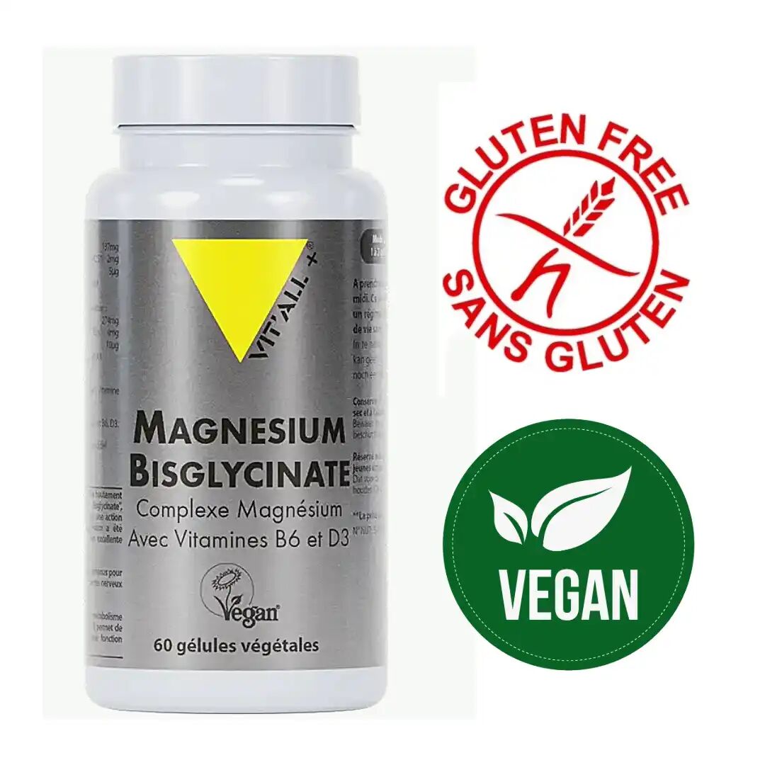 Magnésium Bisglycinate Magnésium Bisglycinate B6 D3 60 Gélules Sans Gluten