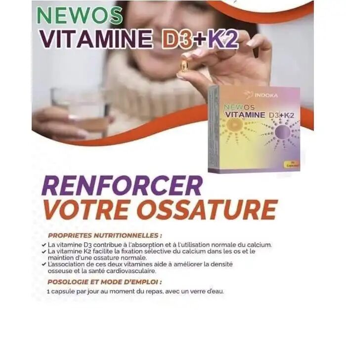 Newos Vitamine D3 + K2 – Santé Osseuse & Immunité – Calcium thumbnail 4