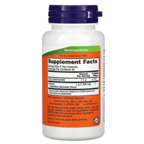 Valerian Root, Racine De Valériane, 500 Mg, 100 Gélules Végétales thumbnail 3