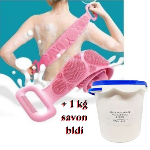 Brosse En Silicone Magique Pour Le Bain Douche + 1kg Savon Bldi thumbnail 2