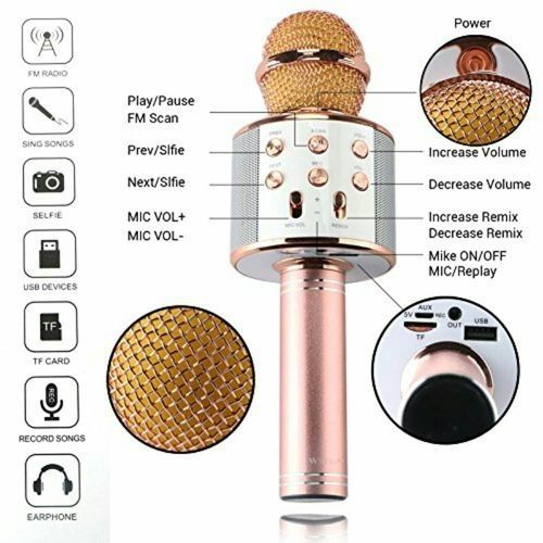 Magique Microphone Et Hauparleur Karaoké Bleutooth Sans Fil 4 En 1  thumbnail 3