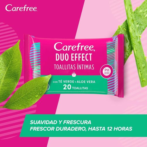 Carefree Lingettes Hygiène Intime, Action Rafraîchissante Avec Thé Vert Et Aloe Vera, Testées Cliniquement, Lot De 20 Lingettes thumbnail 3