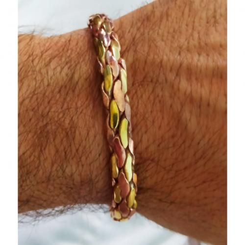 Bracelet Pur Cuivre De 3 Fils Torsadés Traditionnel Anti-rhumatisme
