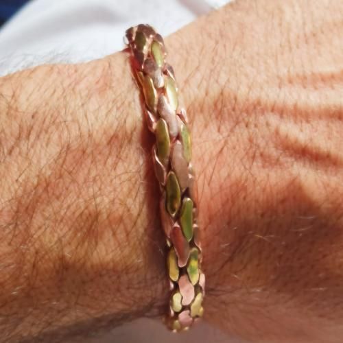 Bracelet Pur Cuivre De 3 Fils Torsadés Traditionnel Anti-rhumatisme