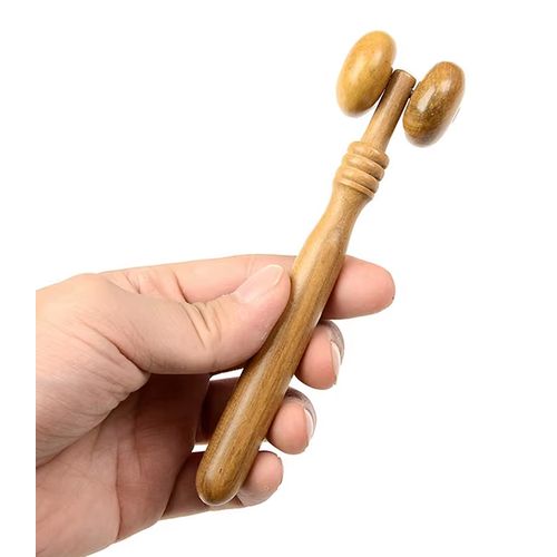 1pc Rouleau Facial En Bois De Santal - Relaxation Manuelle Des Méridiens Et Masseur Pour Le Soin De La Peau