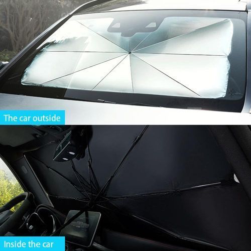 Couvre Pare-brise Parapluie Pliable En Titane, Bloc De Lumière, Rayons Uv Et Refroidissement Intérieure De La Voiture