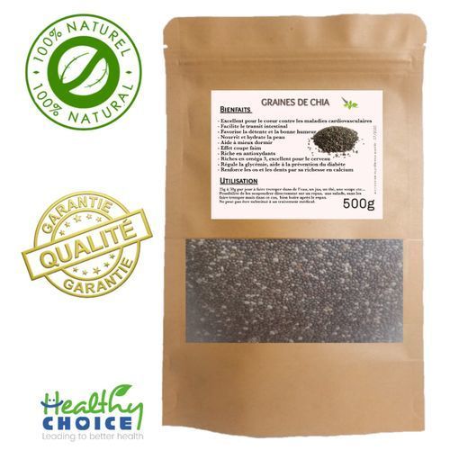 Graines De Chia. Minceur, Coupe Faim, Transit