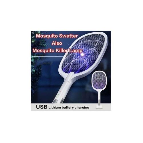 Raquette Anti-moustiques Électrique Avec Éclairage Uv Usb Rechargeable thumbnail 3