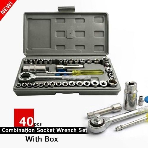 Kit D'outils À Douilles Pour Clés Mixtes 40 Pièces Avec Boîte