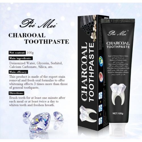 Charcoal Toothpaste Dentifrice Blancheur Au Charbon Actif Et La Poudre Des Perles thumbnail 3