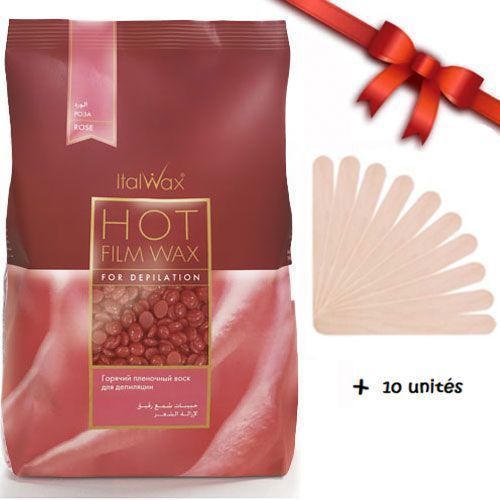 Cire - Granulés Naturelle Et Professionnelle + 10 Spatules - Rose