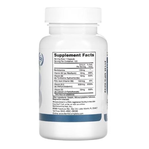 Multi-b, Benfotiamine, Formule De Soutien Neuropathique, 150 Mg, 120 Capsules