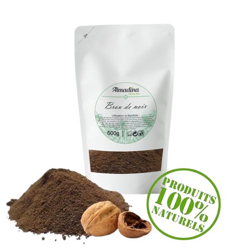Broux De Noix En Poudre Naturel Excellente Qualité - Sachet Kraft Refermable