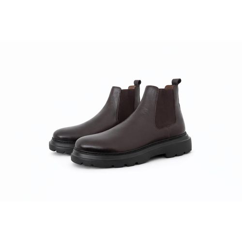 Bottines Chelsea Homme En Cuir Marron – Semelle Épaisse Antidérapante