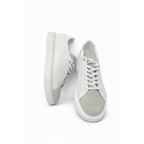 Baskets Homme En Cuir Blanc & Daim – Style Minimaliste Confort Premium thumbnail 3