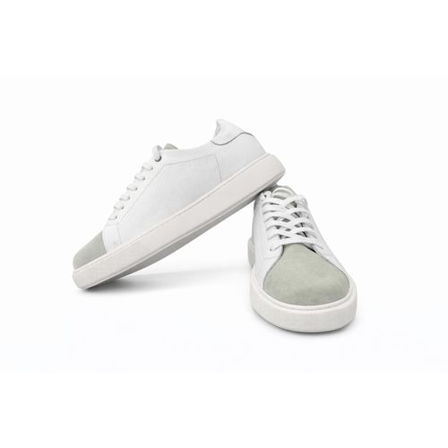 Baskets Homme En Cuir Blanc & Daim – Style Minimaliste Confort Premium