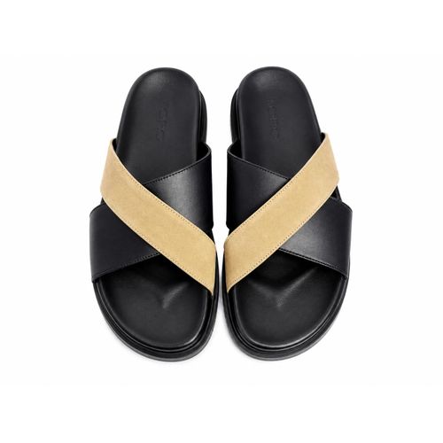 Sandales Premium Croisées En Cuir Et Daim – Confort & Élégance