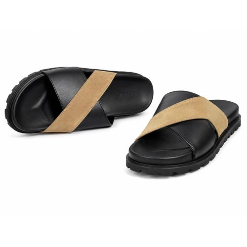 Sandales Premium Croisées En Cuir Et Daim – Confort & Élégance thumbnail 2