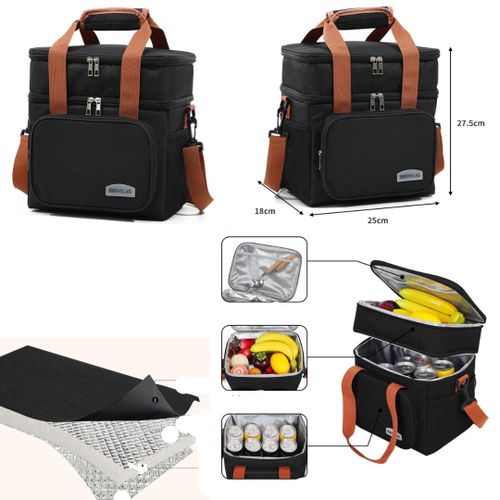 Sac Isotherme À Double Compartiment Pour Repas, Idéal Pour Les Sorties , Voyages thumbnail 3