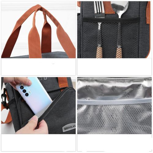Sac Isotherme À Double Compartiment Pour Repas, Idéal Pour Les Sorties , Voyages thumbnail 2