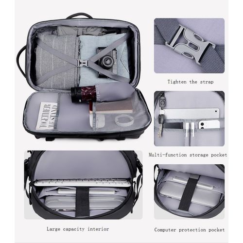 Sac De Voyage Grand Capacite De Camping Simple Pour Hommes - Gris