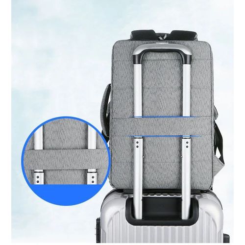 Sac À Dos À Glissière En Polyester De Grande Capacité Pour Hommes - Bleu thumbnail 3