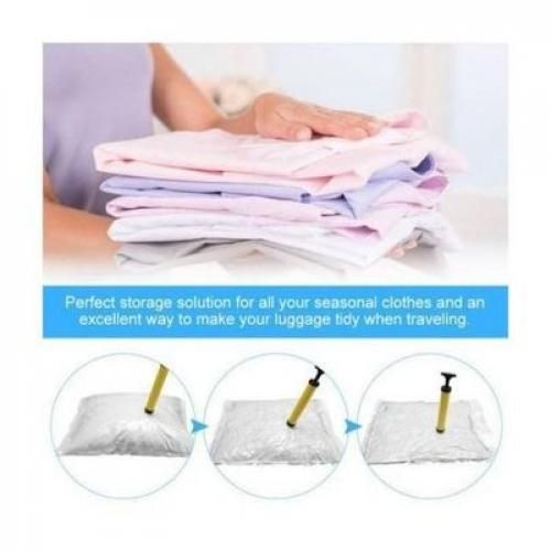 Pack 8 Sac Sous Vide De Stockage Organisateur Pour Vêtements Couette 80 X 60 Cm thumbnail 2