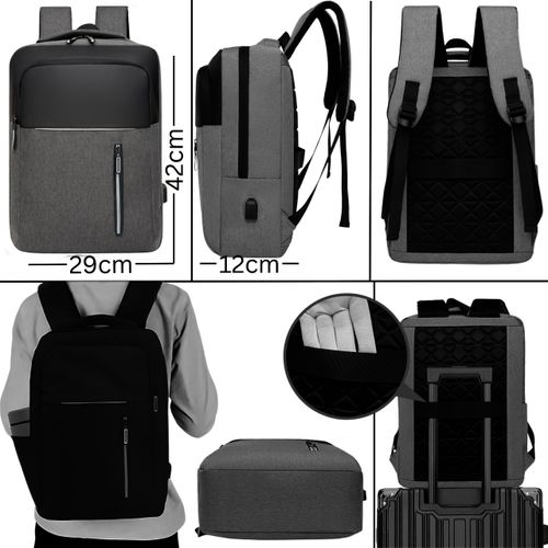 Sac À Dos Multifonction Avec Port Usb, Idéal Pour Ordinateur Portable 15,6pouces