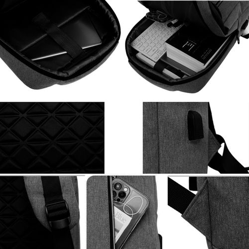 Sac À Dos Multifonction Avec Port Usb, Idéal Pour Ordinateur Portable 15,6pouces thumbnail 3