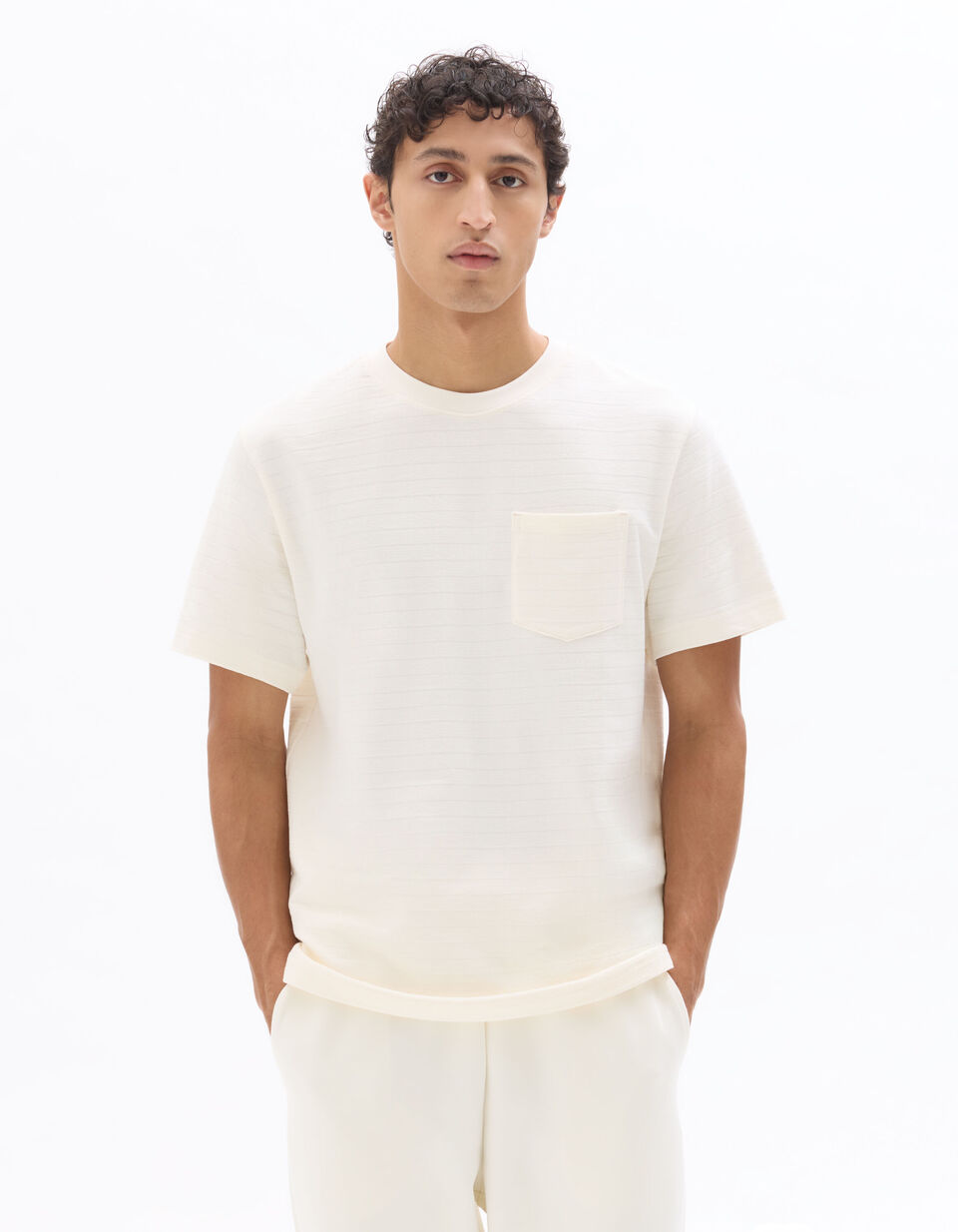 T-shirt Boxy Coton Stretch Avec Poche thumbnail 3