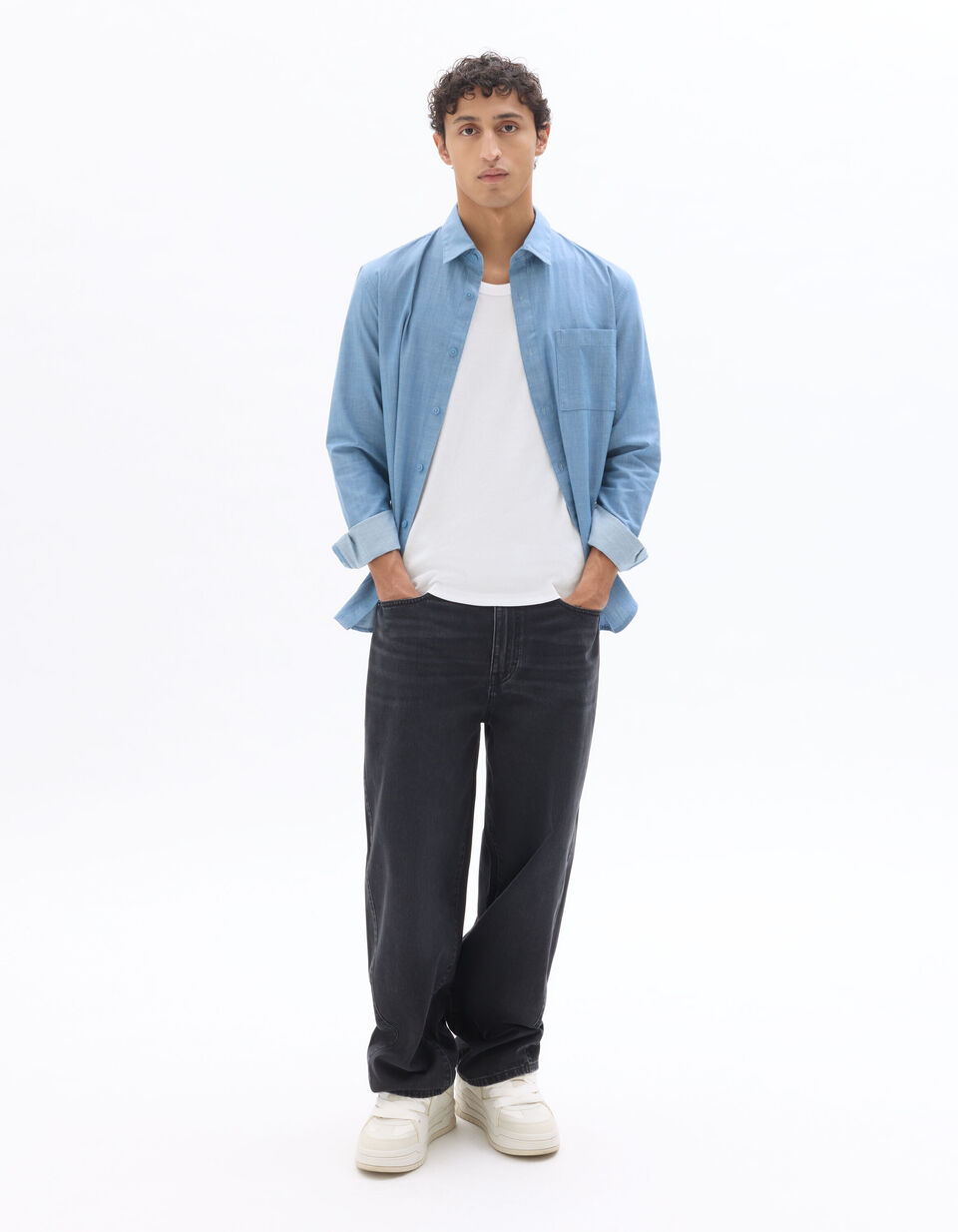 Chemise Regular En Jean 100% Coton