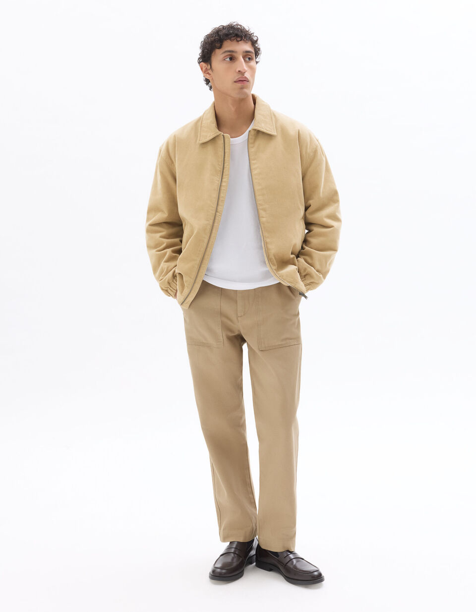 Pantalon Straight 100% Coton Poche Plaqué thumbnail 3