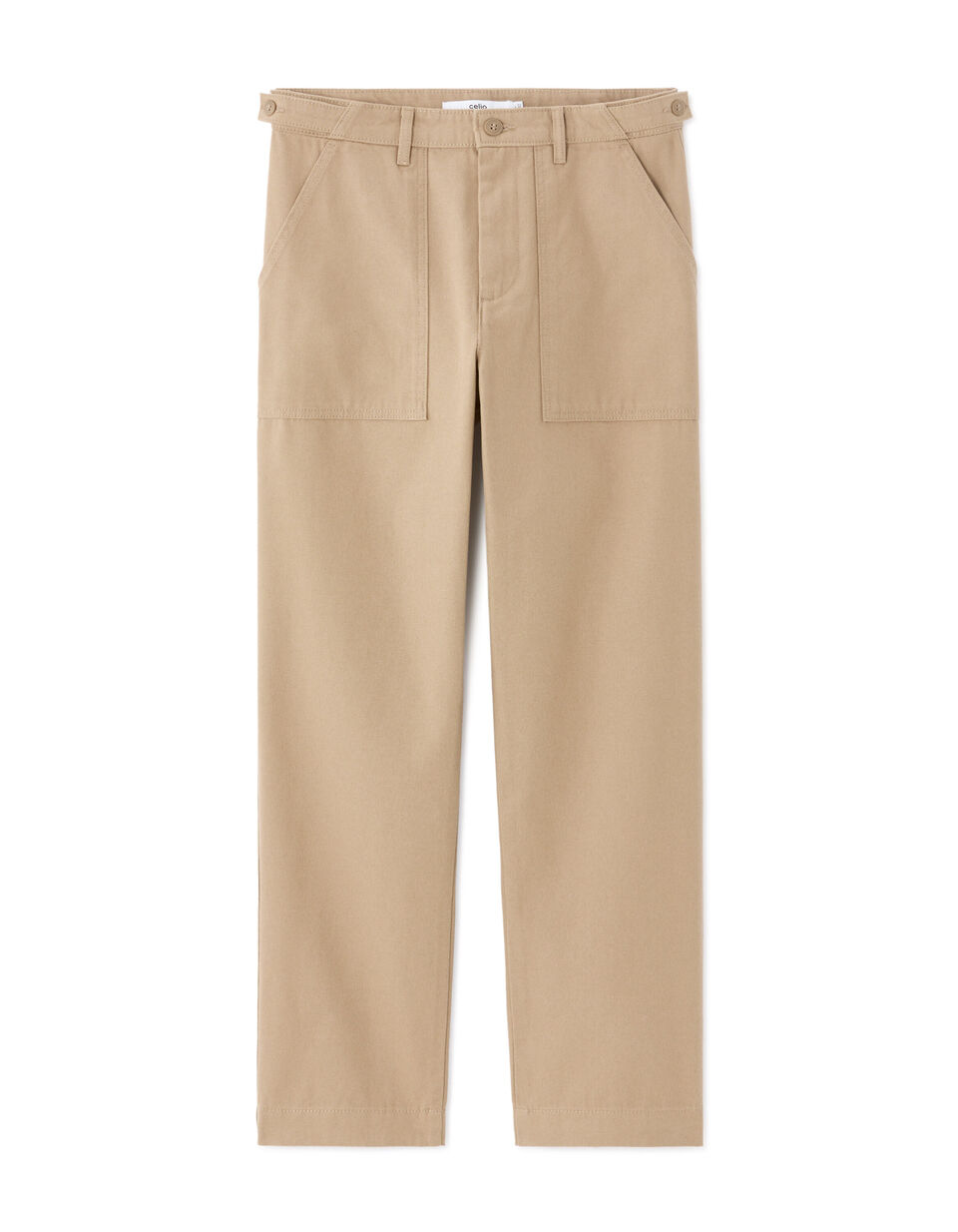 Pantalon Straight 100% Coton Poche Plaqué thumbnail 4