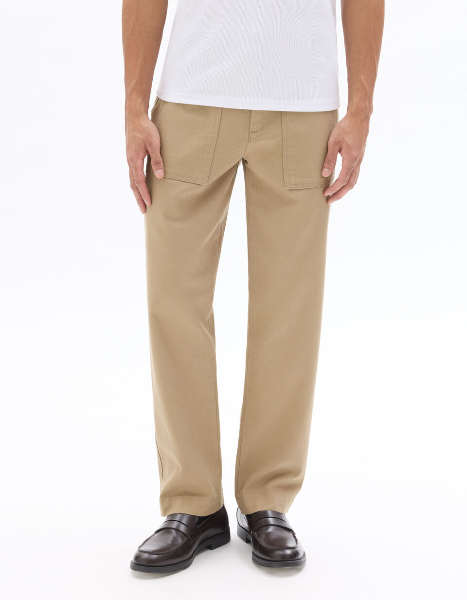 Pantalon Straight 100% Coton Poche Plaqué thumbnail 1