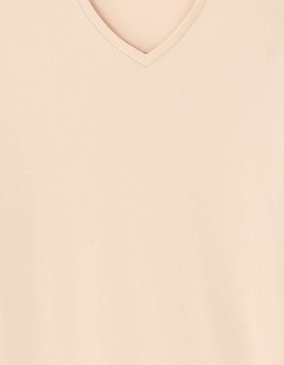 T-shirt Slim Col V En Coton Stretch thumbnail 2