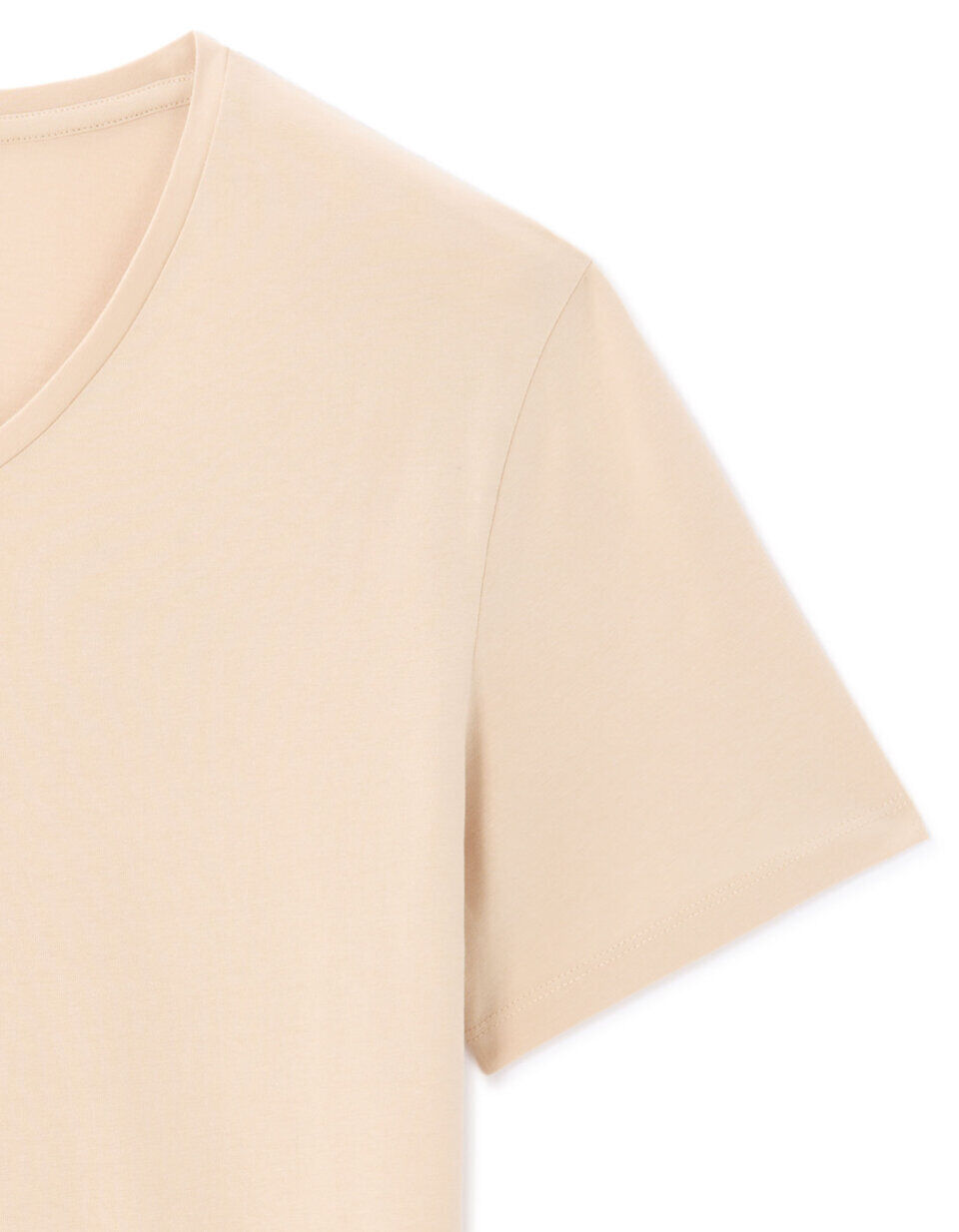 T-shirt Slim Col V En Coton Stretch thumbnail 3