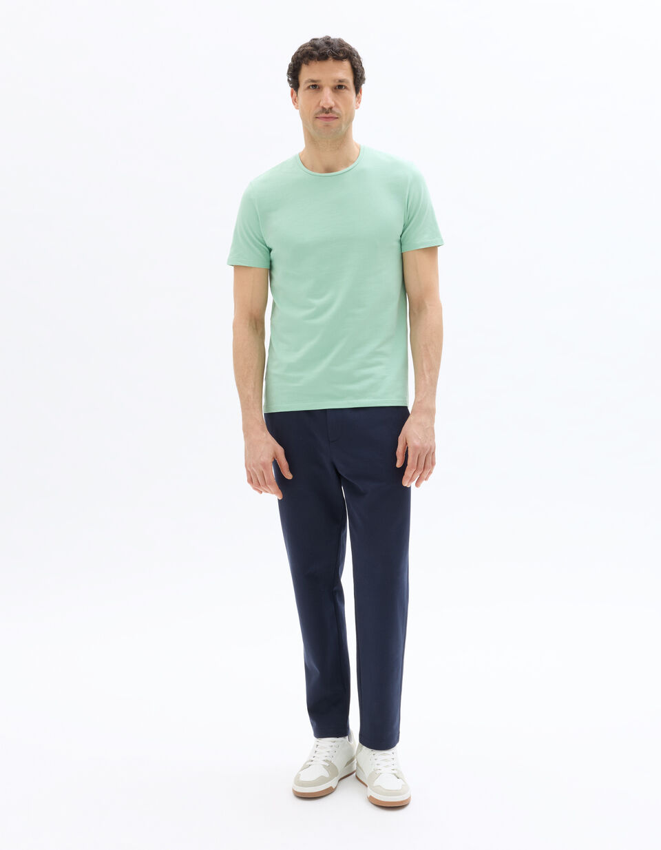T-shirt Slim Col Rond En Coton Stretch thumbnail 2