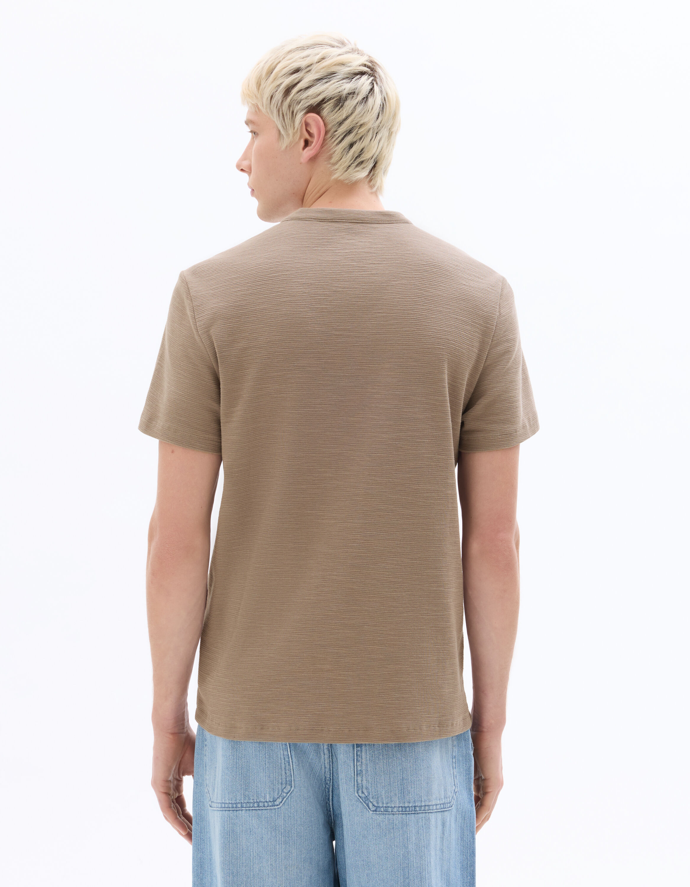 T-shirt Regular Col Henley 100% Coton thumbnail 4