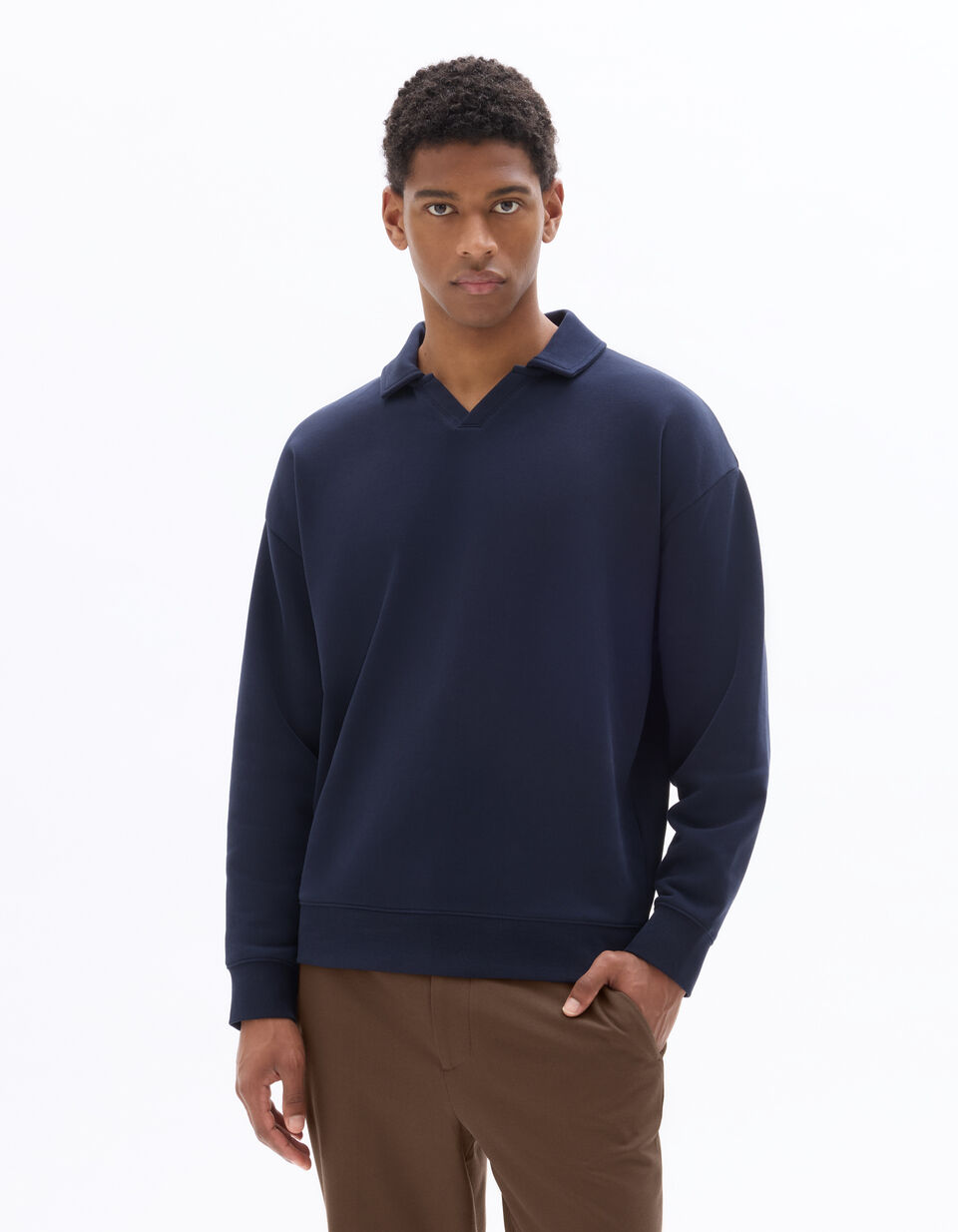Sweat Loose Col Polo 100% Coton