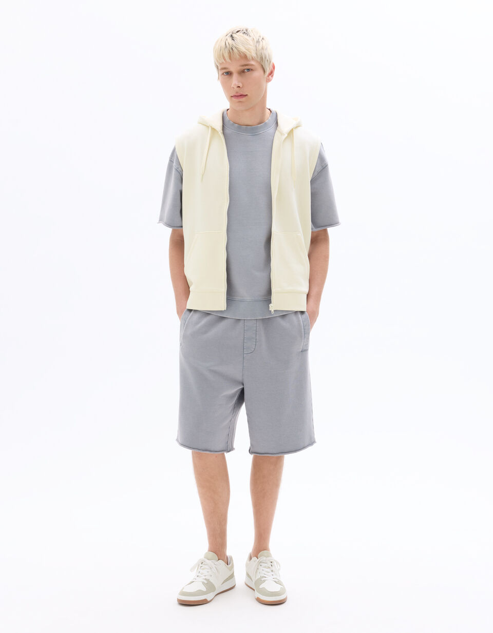 Sweat Zippé À Capuche 100% Coton