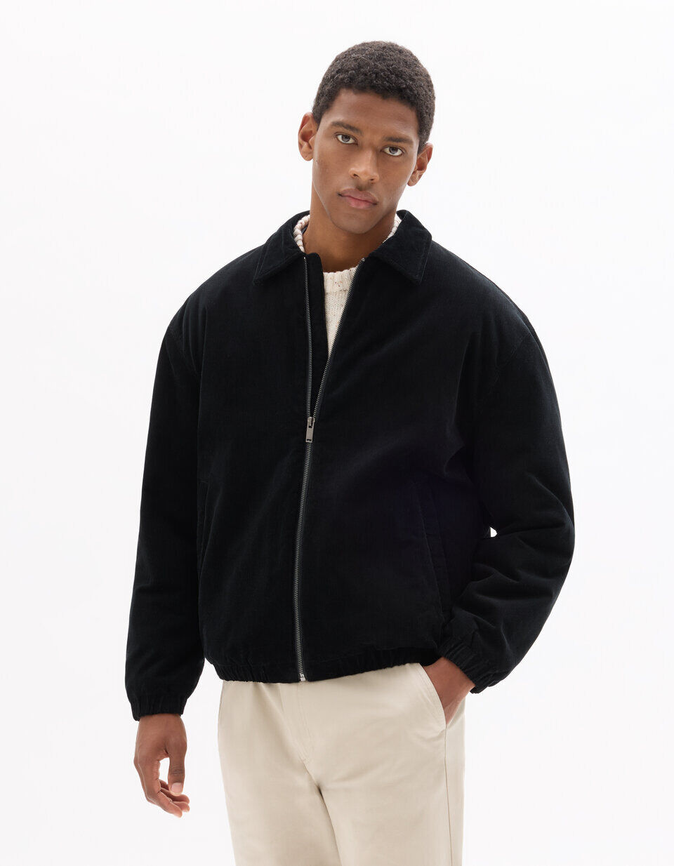 Blouson En Velours Côtelé Col Chemise thumbnail 3