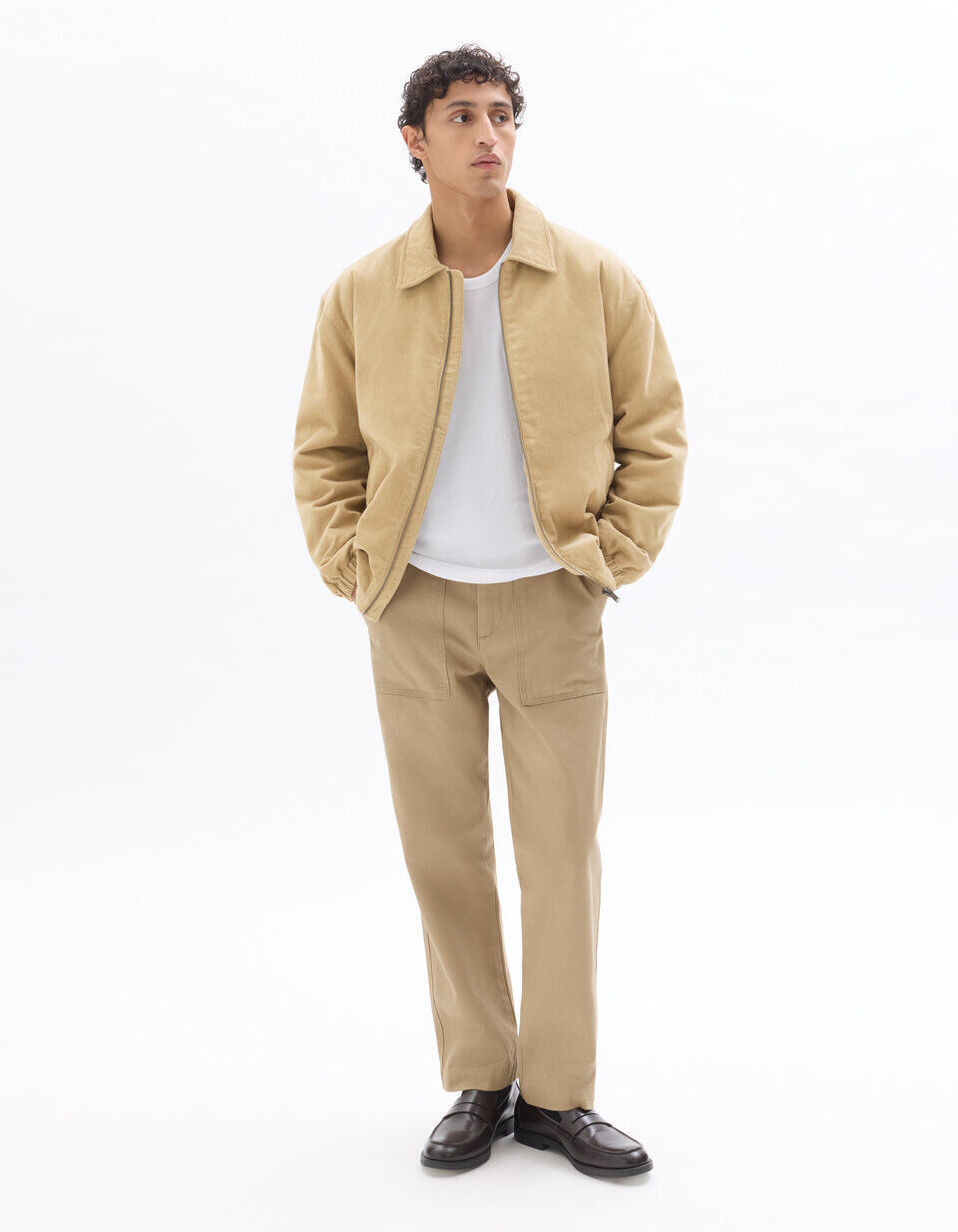 Blouson En Velours Côtelé Col Chemise thumbnail 3